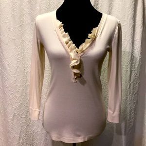 J. Crew perfect fit ruffled trim shirt